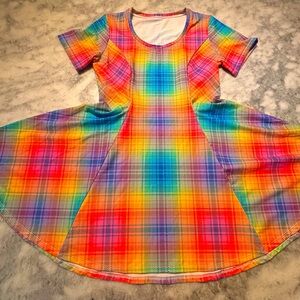 Blackmilk Rainbow Plaid Dress